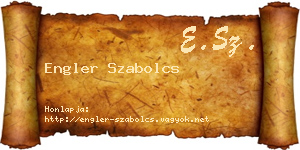 Engler Szabolcs névjegykártya